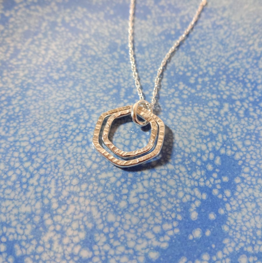 Silver Hexagon Necklace