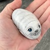 Seal hand painted pebble garden rock wildlife stone 