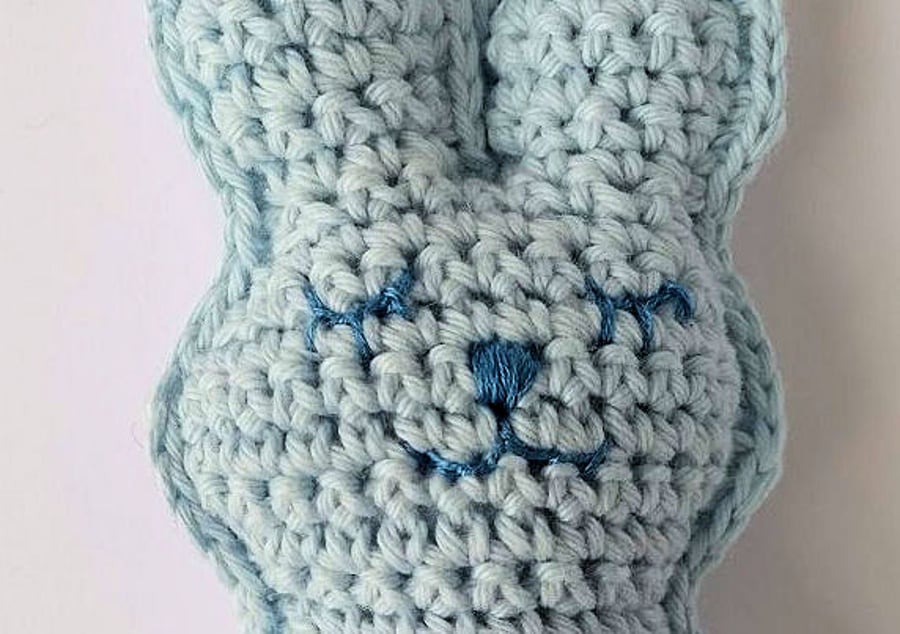 Toy Rattle, Bunny, Rabbit, Crochet Toy, Baby Gift, Cotton yarn, SALE