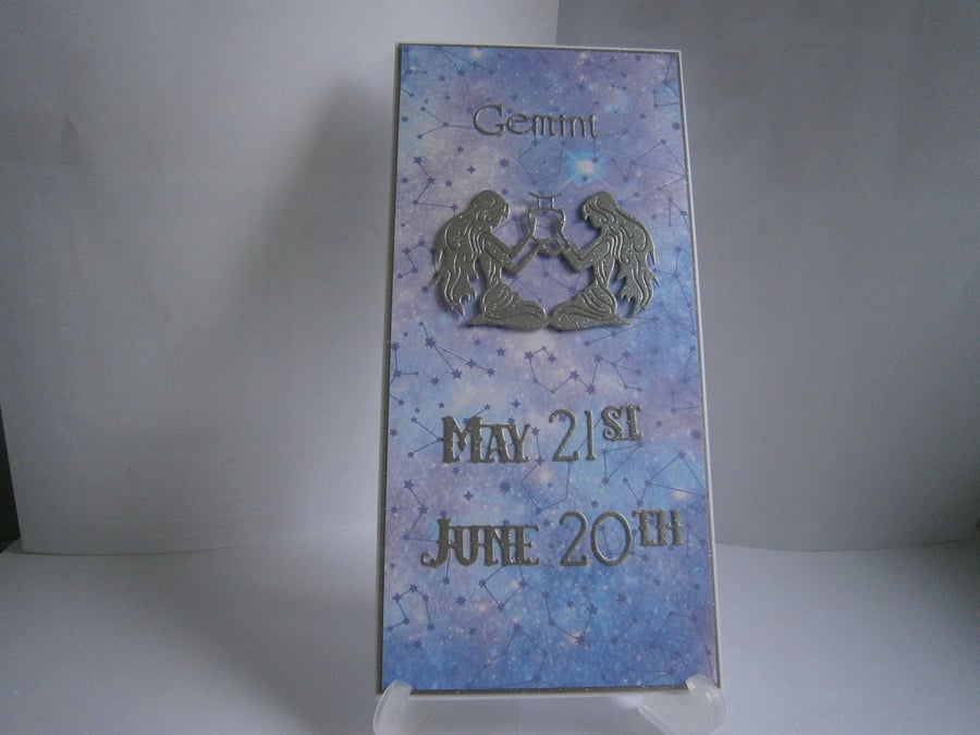 Handmade DL Gemini Birthday Card