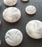 22.5mm  Vintage White Polyester Horn Buttons - Image 3
