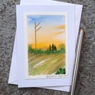 Wealth. Wicca Symbol, Sigil, Rune. Handpainted Card.