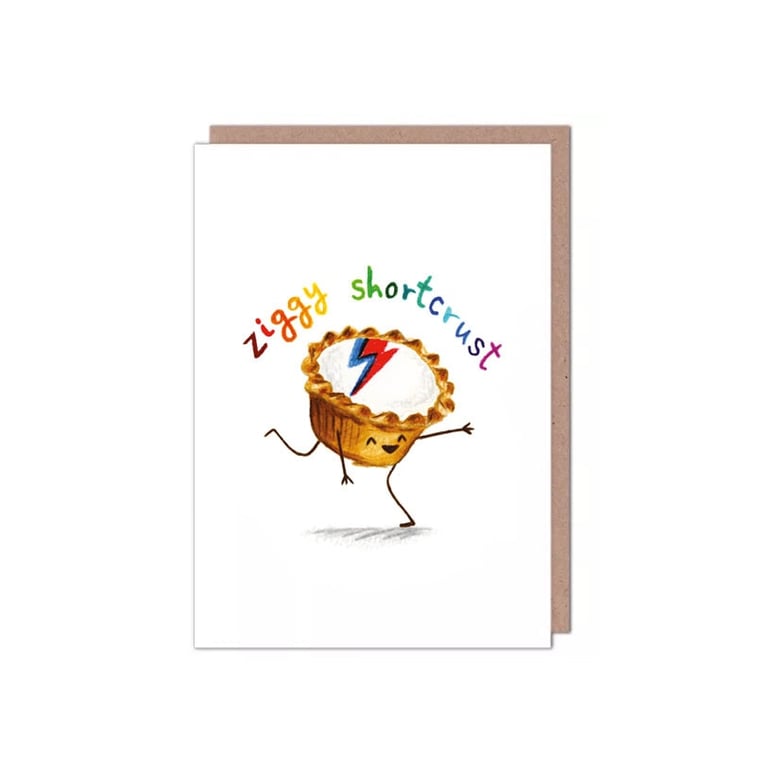 Ziggy Stardust David Bowie Shortcrust Pie Birthday Card