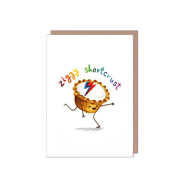 Ziggy Stardust David Bowie Shortcrust Pie Birthday Card