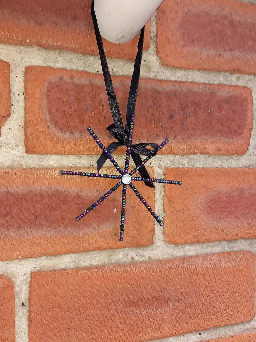 Hanging Black Beaded Star Suncatcher