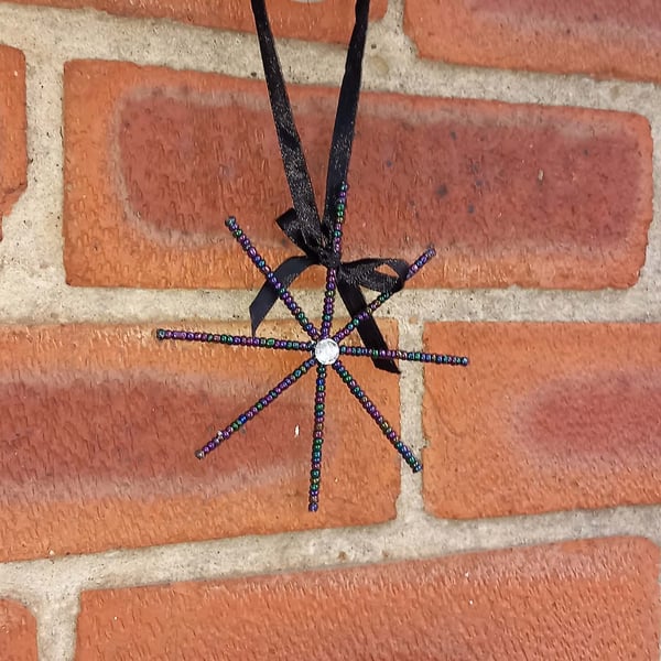 Hanging Black Beaded Star Suncatcher