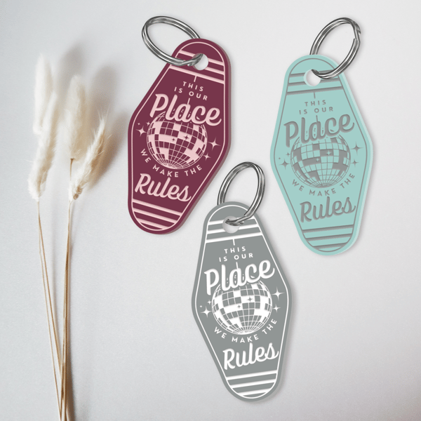 Our Place - Disco Ball Keyring: Girly Car Accessory, Motel-style Keychain