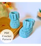 Ridged Cuff Crochet Baby Booties Pattern - US Terms - Image 4