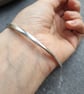Forged silver bangle, Contemporary hallmarked bracelet - Image 4