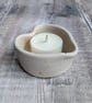Perfectly imperfect Ceramic heart tealight, speckled cream