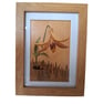 Marquetry Wooden Inlay Lily Picture - Image 1