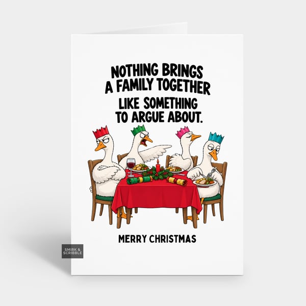 Funny Christmas Card For Him Or Her - Goose Family