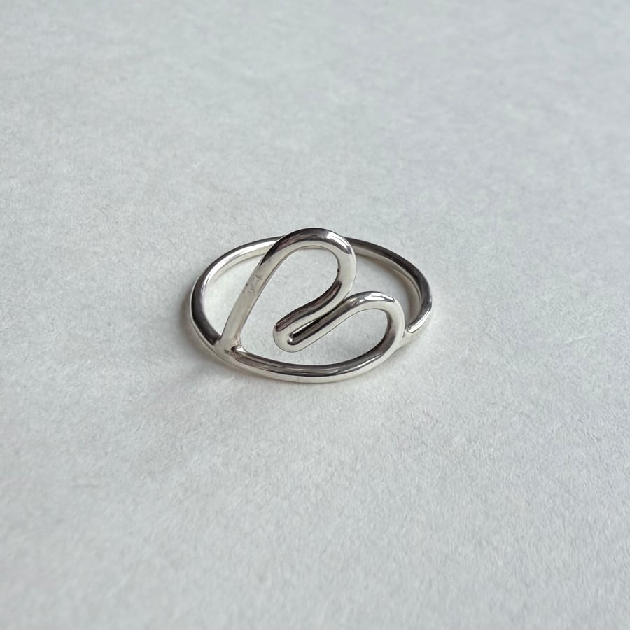 Silver heart statement ring 