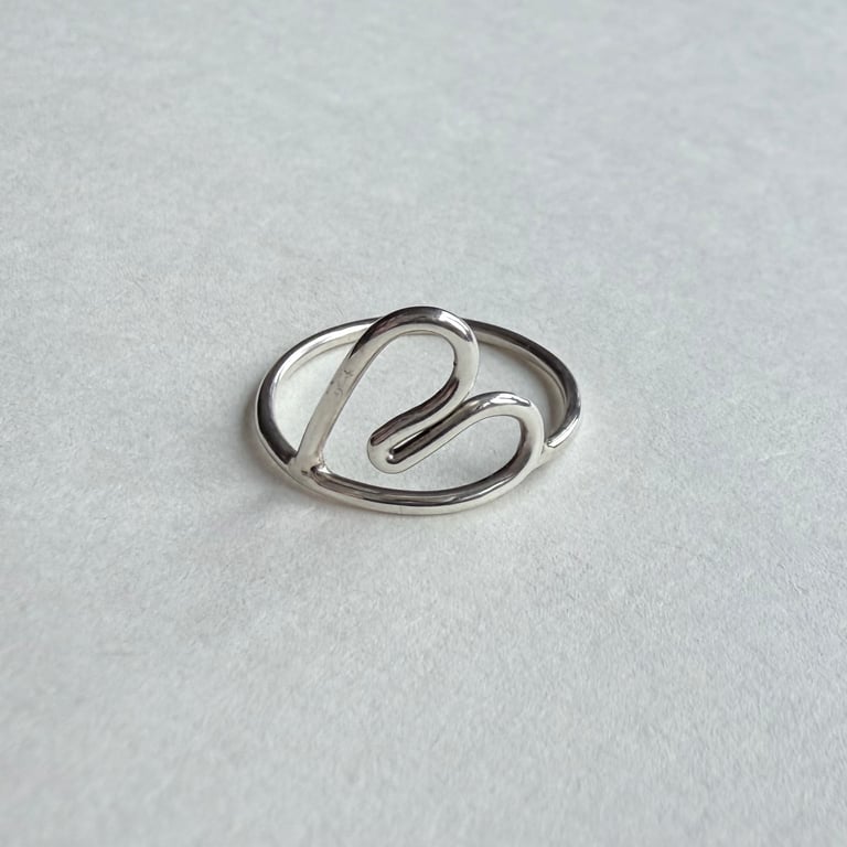 Silver heart statement ring 