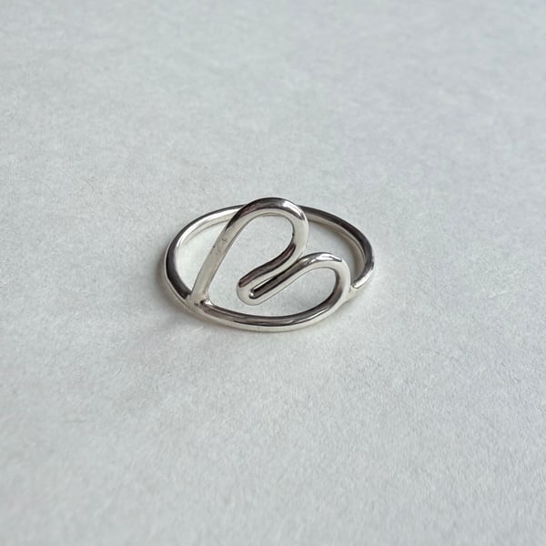 Silver heart statement ring 
