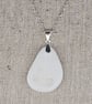 Sterling Silver Rose Sea Pottery Necklace - Coastal Floral Jewellery - Image 4
