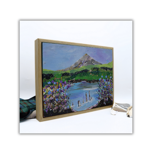 A framed acrylic painting - Scottish landscape - Schiehallion mountain 