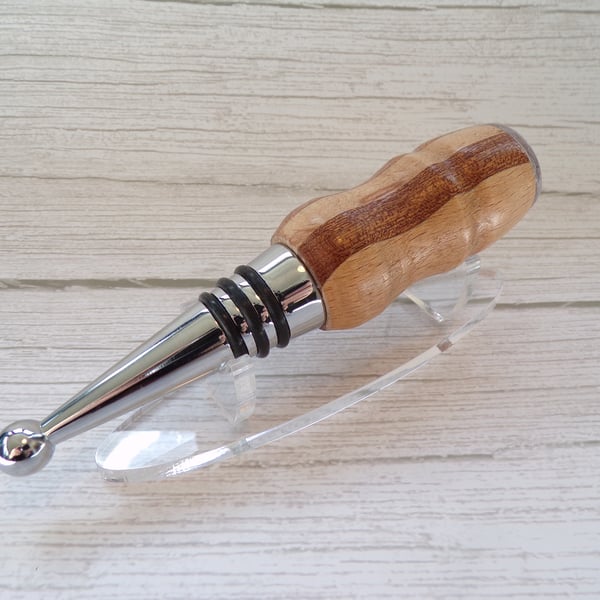 Oak and Sapele Bottle Stopper