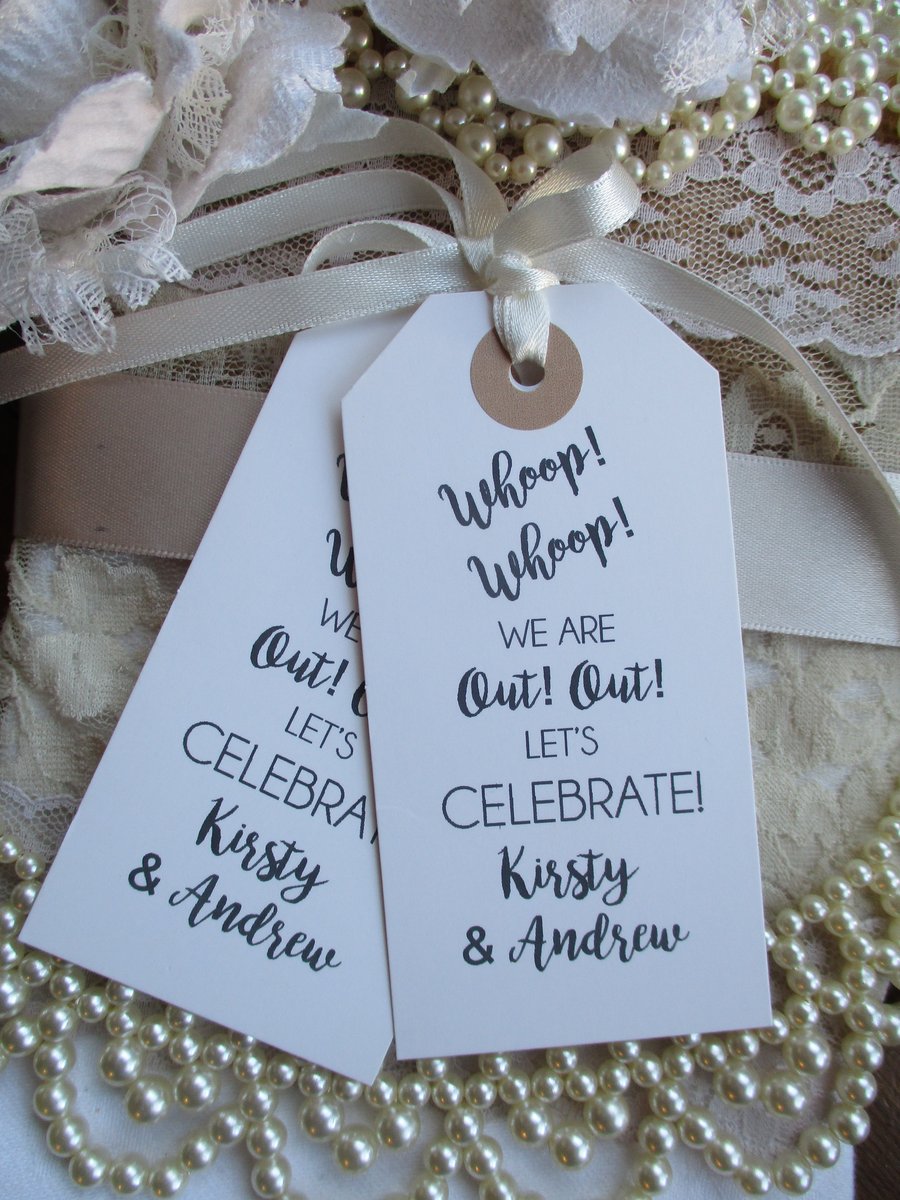 Whoop! Whoop! Let's Celebrate Wedding Party Celebration Personalized Fun Favours