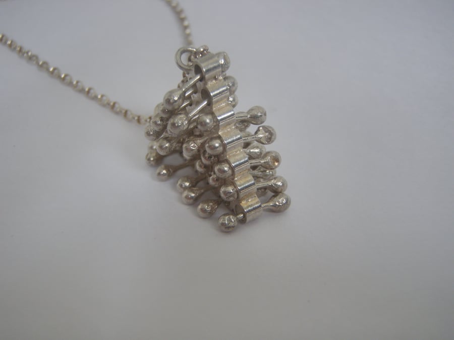 Silver necklace pendant large triangle fidget kinetic jewellery 
