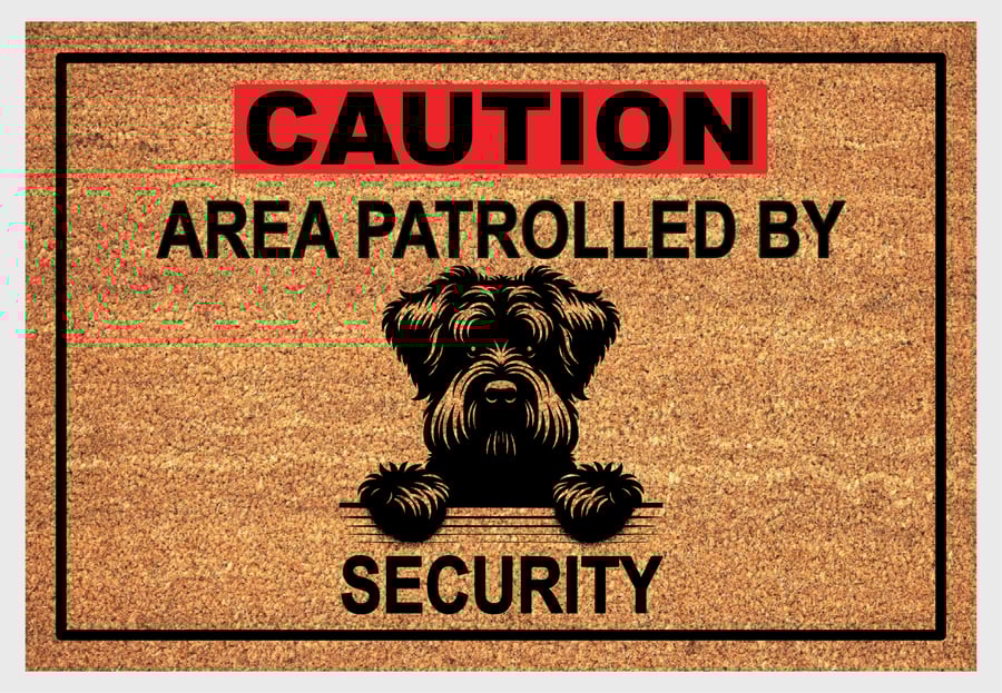 Black Russian Terrier Security Door Mat - Black Russian Terrier Welcome Mat 