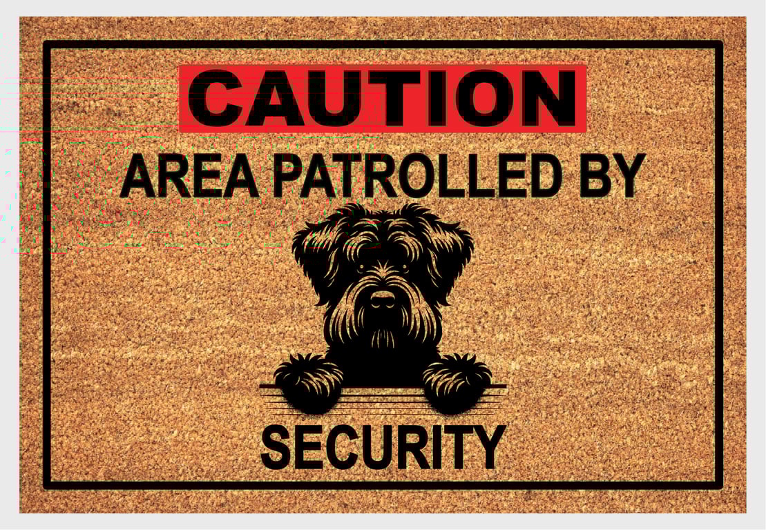 Black Russian Terrier Security Door Mat - Black Russian Terrier Welcome Mat 