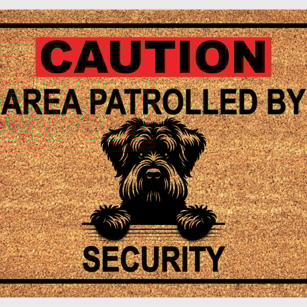 Black Russian Terrier Security Door Mat - Black Russian Terrier Welcome Mat 