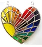Sun Heart Suncatcher Stained Glass Rainbow Rays Handmade 006 - Image 6