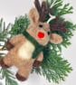 Needle Felted Reindeer Christmas Decoration Handmade Hanging Ornament - Image 2