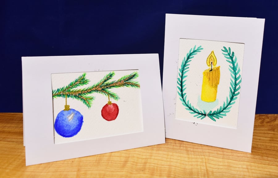 Yule tide lights - Seasonal baubles in evergreen branches