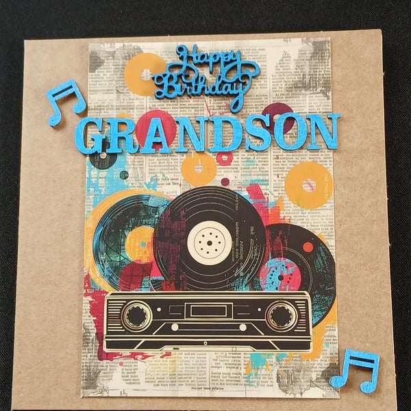 Handmade, Grandson birthday card 