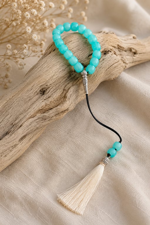 Genuine Amazonite Turquoise Komboloi (Worry Beads) - 21 Beads