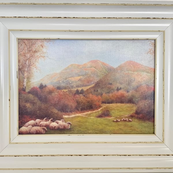 Malvern Hills . The Worcestershire Beacon from Black Hill .Framed Canvas Print