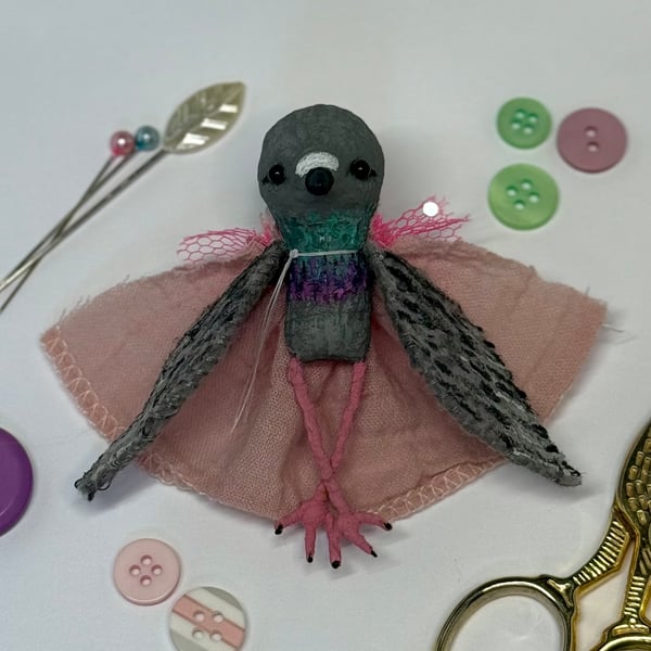Fancy Pigeon Pippa Spun Cotton Miniature Art Doll