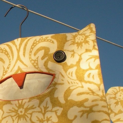 Yellow Swirly Owl Pegbag from WonkyGiraffe