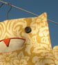 Yellow Swirly Owl Pegbag from WonkyGiraffe