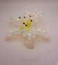 Handmade Fused Glass Lily Opaline White Stripe No 3 of 3.with Wall-mounting - Image 3