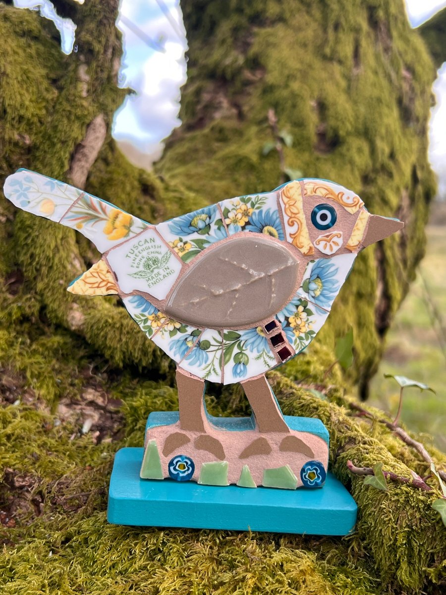 Bone china Mosaic Bird ornament