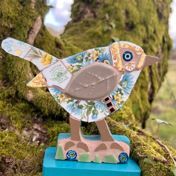 Bone china Mosaic Bird ornament