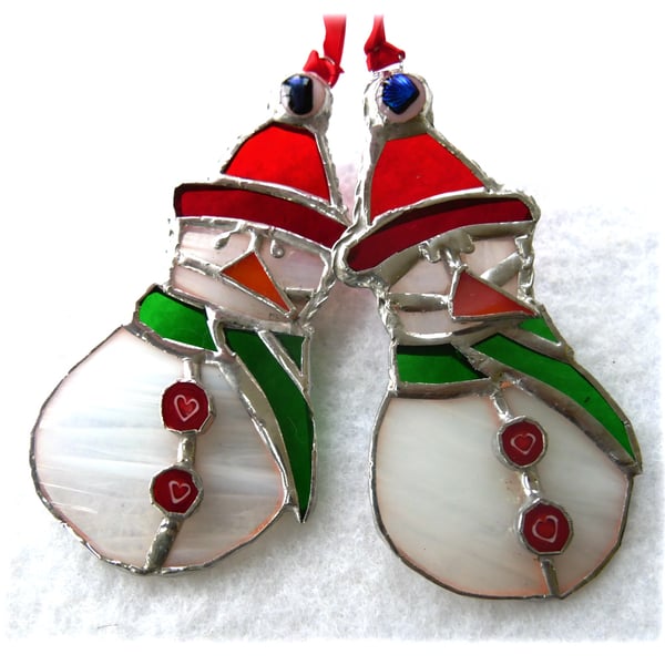 Snowman Christmas Tree Stained Glass Xmas decoration