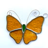 Stained Glass Butterfly Suncatcher - Handmade Decoration - Amber