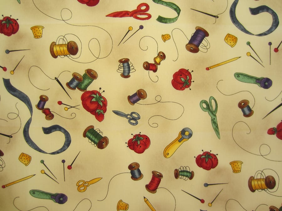 Sewing Items Fabric. Fat Quarter Remnant