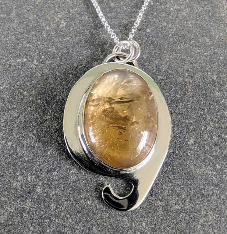 Citrine and Sterling Silver Pendant