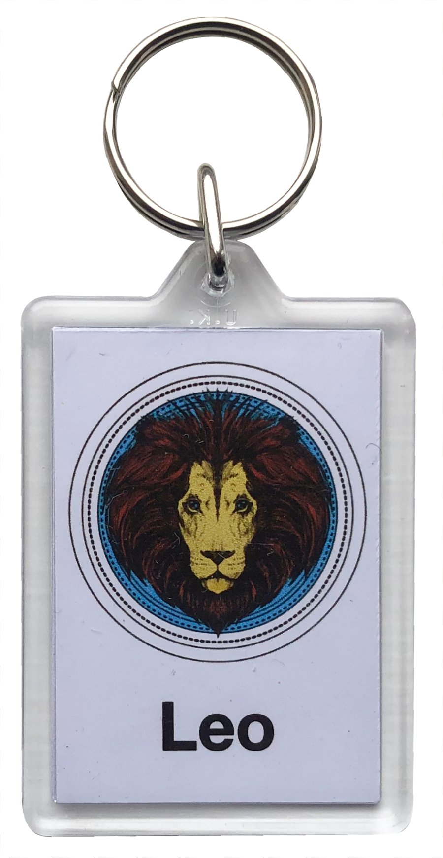 Leo Plastic Keyring with 35 x 50mm insert - The Lion (23rd July - 23rd August) 