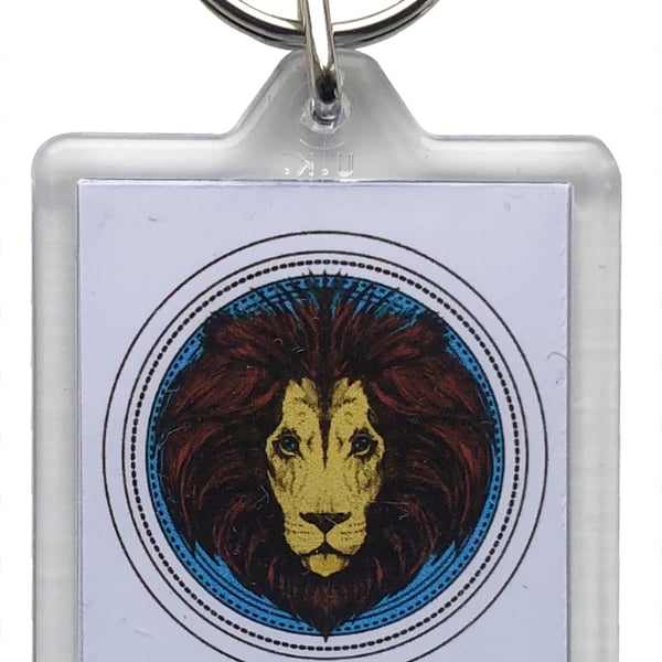 Leo Plastic Keyring with 35 x 50mm insert - The Lion (23rd July - 23rd August) 