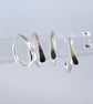 Silver Sleeper Hoop Earrings 11 mm Overlap Hoops - Image 4