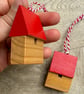 Two Wooden Building Ornaments - Plastic-Free Decorations Upcycled from Toys - Image 5