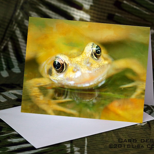 Exclusive Handmade Frog Smile Greetings Card on Archive Photo Paper