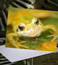Exclusive Handmade Frog Smile Greetings Card on Archive Photo Paper - Image 1