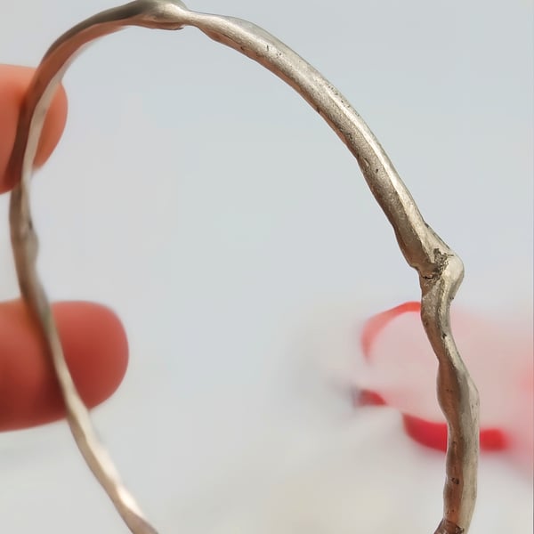Molten Silver Bangle